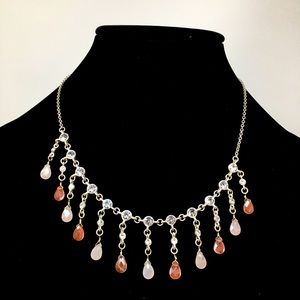 JLO Dangle Silver Tone Necklace